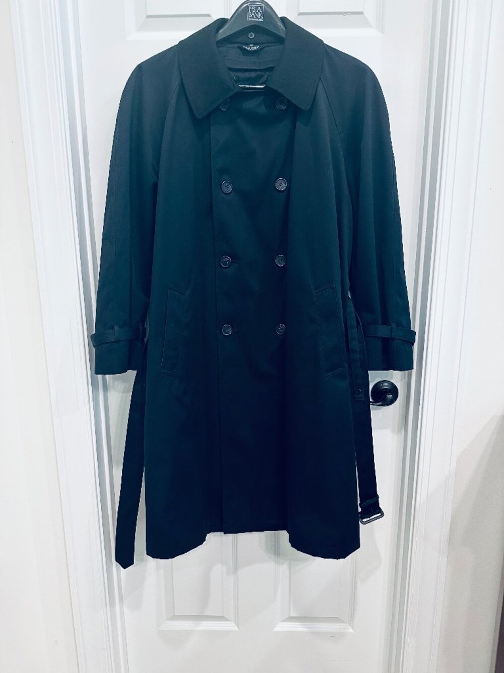 Jos. A Bank Men's RN31608 Black Full Length Trench Raincoat 42S